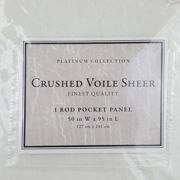 Crushed Voile Sheer Curtain Panel - Ivory - Picture 3 of 8